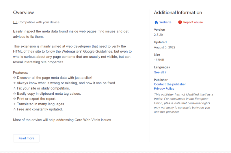 Meta seo inspector chrome 
